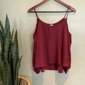 Paper Crane Open Shoulder Burgundy Top